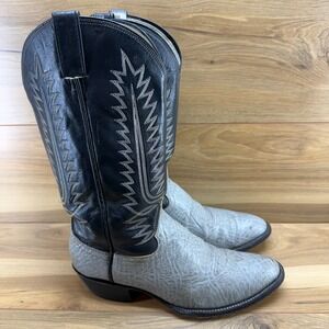 COWTOWN Western Mens Boots 10.5 D Gray Black Print Leather 152